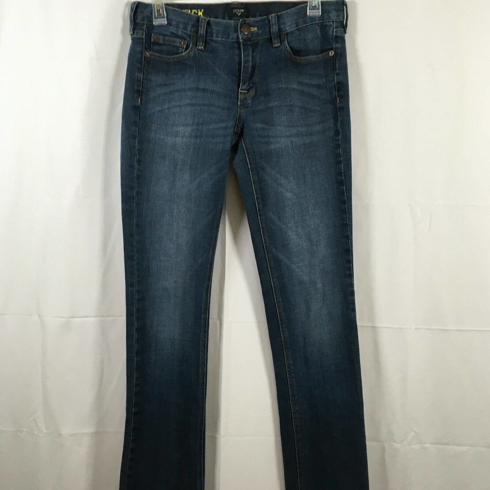 J. Crew Jeans Womens Sz 27S Short Matchstick Medium Wash‎ Straight Leg Stretch